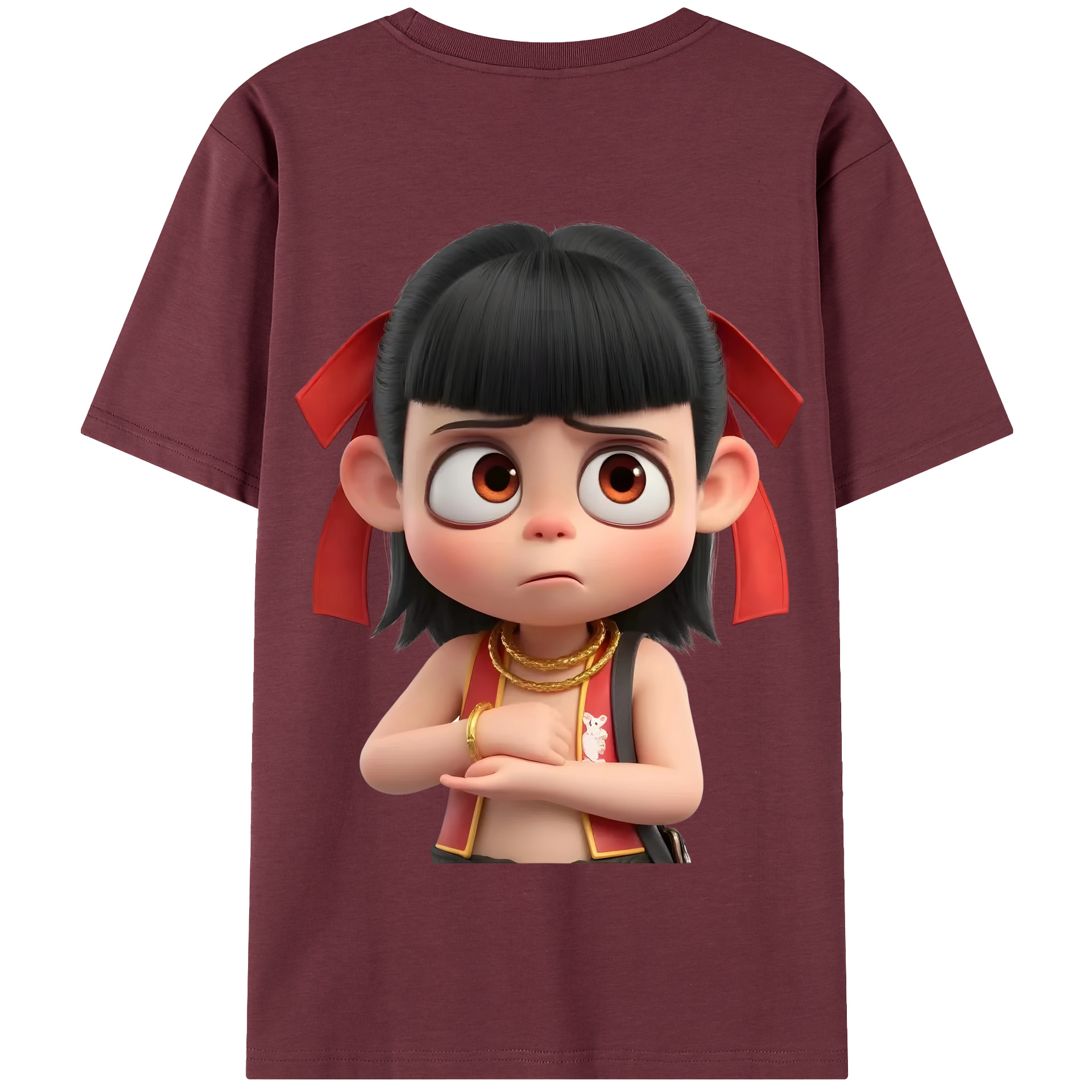 Ne Zha 2 ナタ 魔童の大暴れ 綿100％半袖Tシャツ（背面プリント）